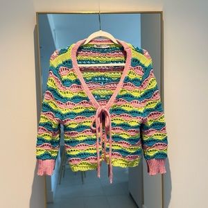 ZARA STRIPED KNIT CARDIGAN |  SMALL